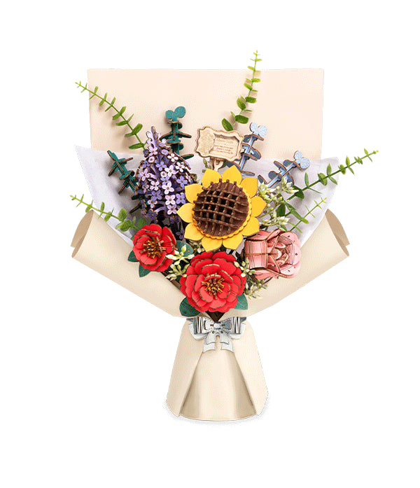 Wooden flower bouquet